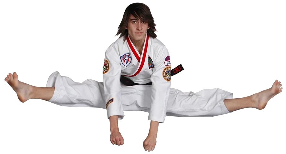 man doing a jumping kick